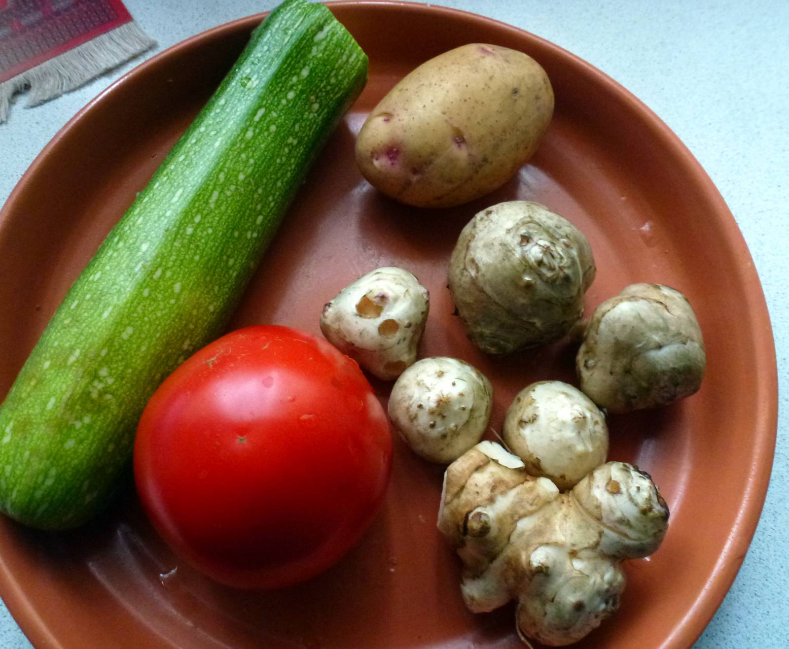 Jerusalem artisjokk og courgette gryte (merke 6051 komfyr trykkkokere)