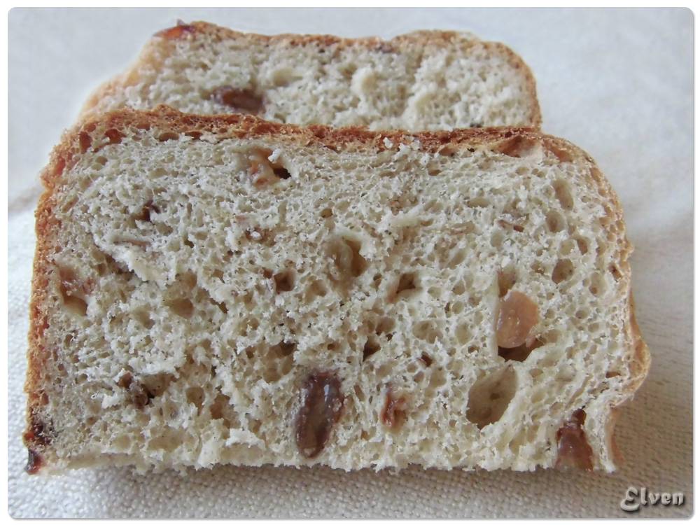 Pan de trigo y centeno con pasas (máquina de hacer pan Marca 3801)