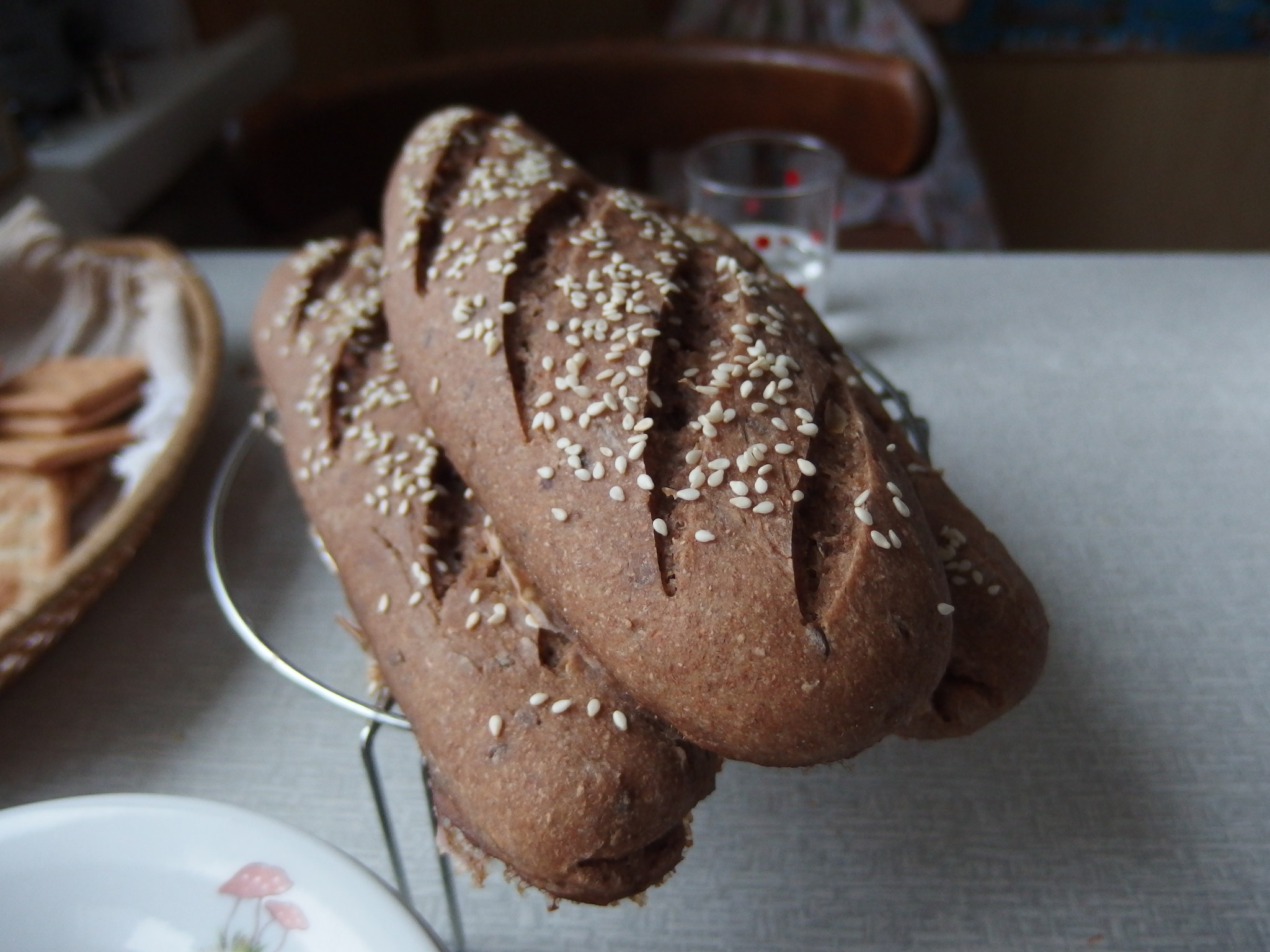 Baguettes de trigo y centeno con masa madre