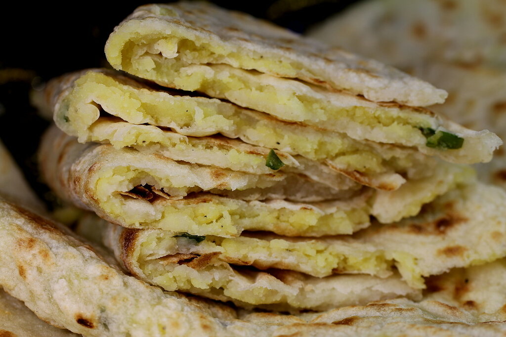 Parantha amb puré de patates