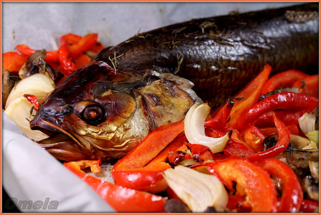 Asp al horno con verduras