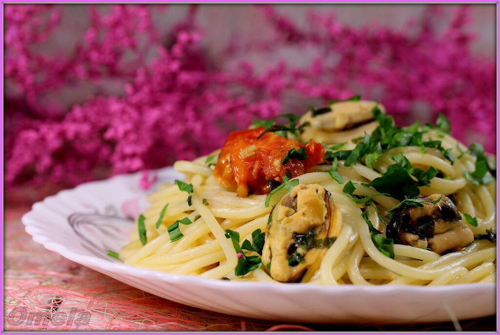 Spaghetti met mosselen